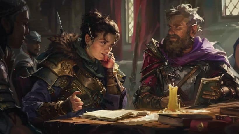 two Dungeons and Dragons characters having a conversation